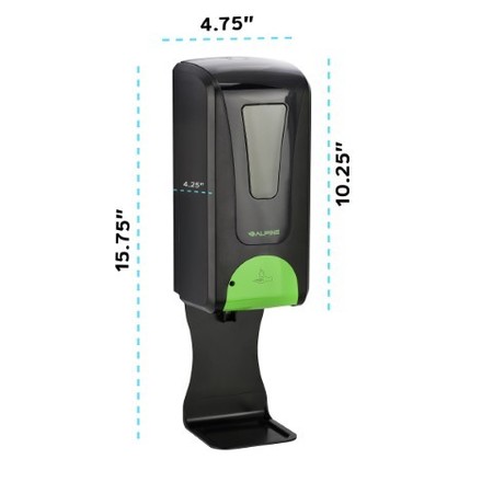 Alpine Industries Automatic Hands-Free Foam Hand Sanitizer/Soap Dispenser with Drip Tray, 1200 mL, Black ALP430-F-T-BLK